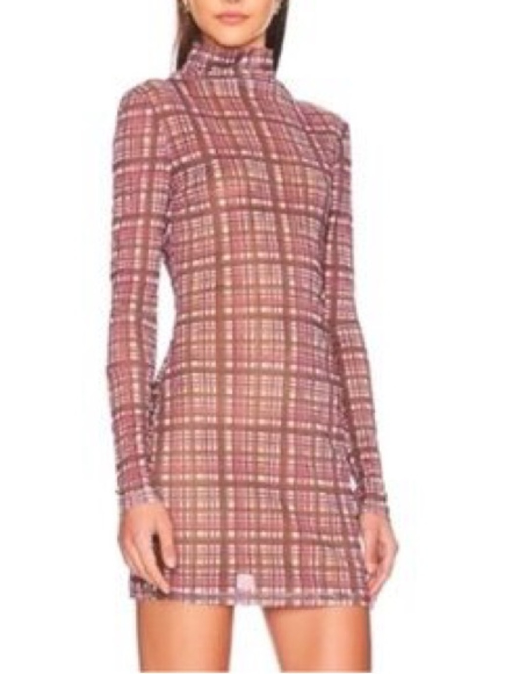 NWT Atoir x Lara Worthington Bodycon Mini Dress in Pink Check Plaid Sz L